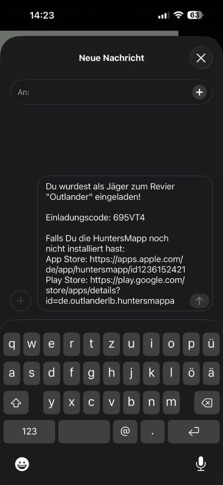 Einladung per Code